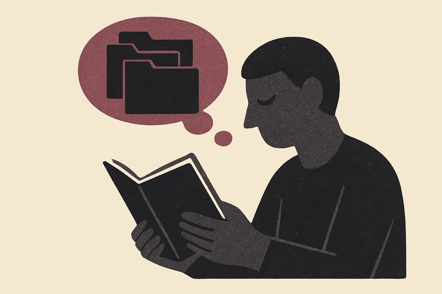 Editorial illustration for a section about 3. when folders hinder thinking: cognitive load and discovery