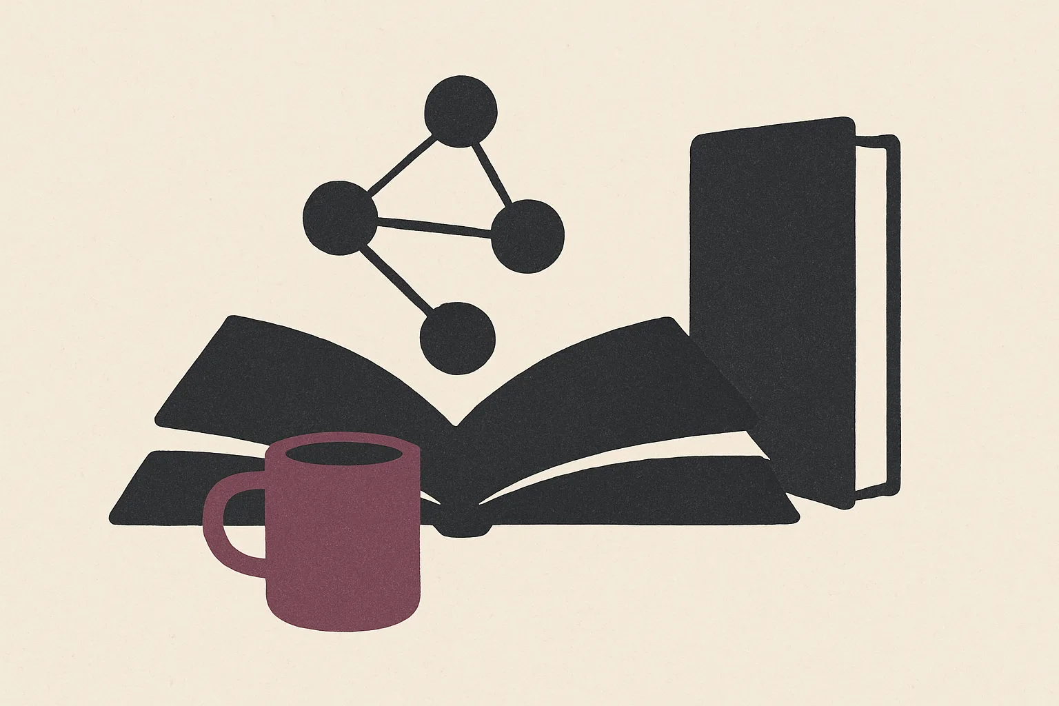 Editorial illustration for a section about graph-based thinking: surfacing relationships